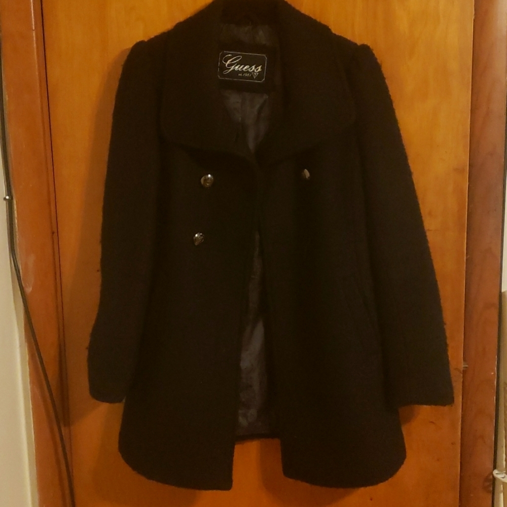 Black Wool Guess Pea coat